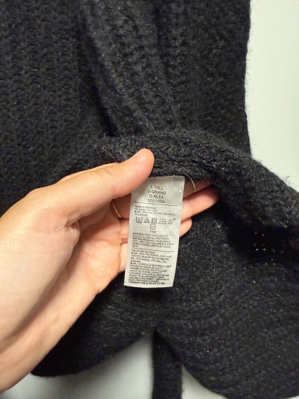 Old Navy Wool-Blend Shaker-Stitch Cardigan Sweater Black Large T - Picture 7 of 8